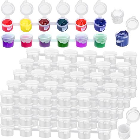 Lot de 240 Mini Godets de Peinture Vides 40 Bandes Plastique 3 ml (1/5)
