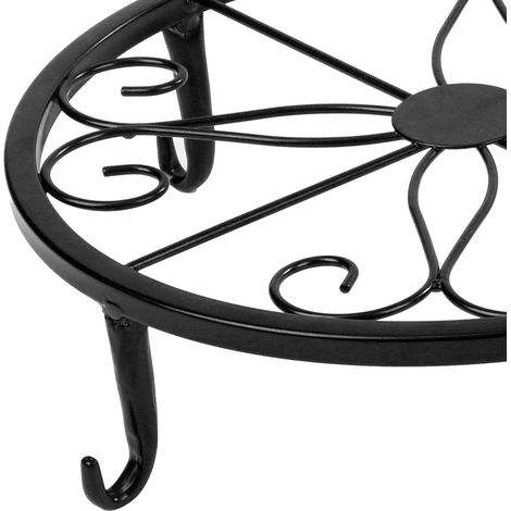 Support classique en métal et fer forgé pour pots de fleurs, support pour pots d'intérieur et d'extérieur, décoration intérieure et extérieure (1/5)