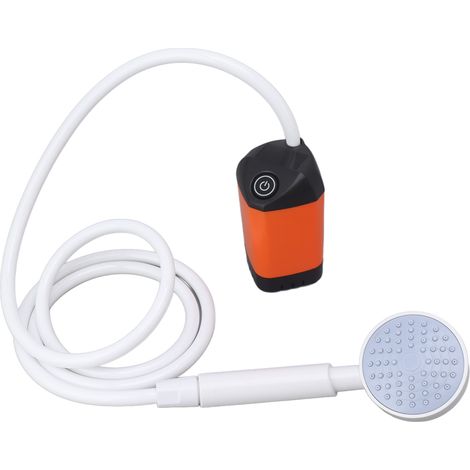 Douche électrique extérieure de camping 10 W 4800 mAh 5 V 2 A, douche à pression électrique pour le surf et la plongée, orange