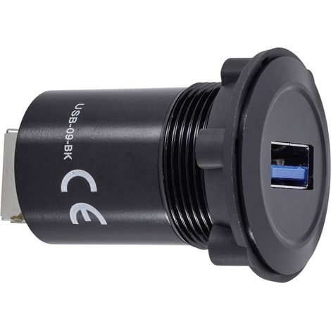 Adaptateur USB 3.0 USB femelle type A vers USB femelle type B TRU COMPONENTS USB-09-BK 1243951 1 pc(s) (1/3)