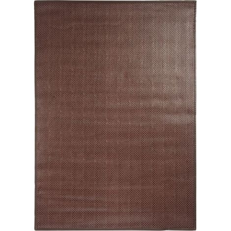 SKIN - Tapis tissé plat en cuir chocolat 120x170 (1/3)