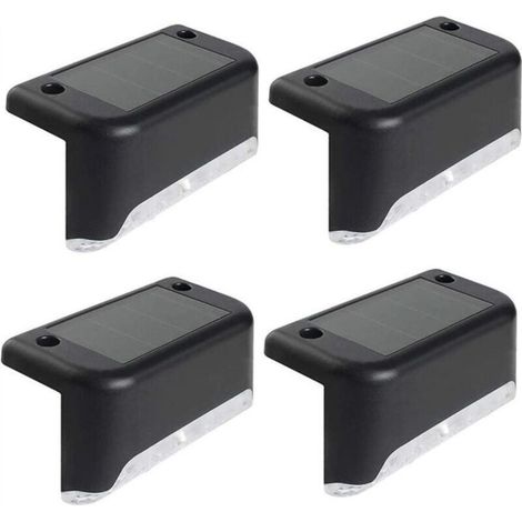 Set of 4 solar LED lights for patio, garden, driveway, stairs, fence, IP65 waterproof (1/5)
