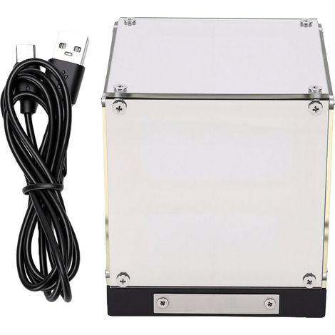 Cube miroir LED rechargeable, lumière bleue, acrylique 4D Infinity, pour décoration de bureau de jeu, cadeau (1/5)
