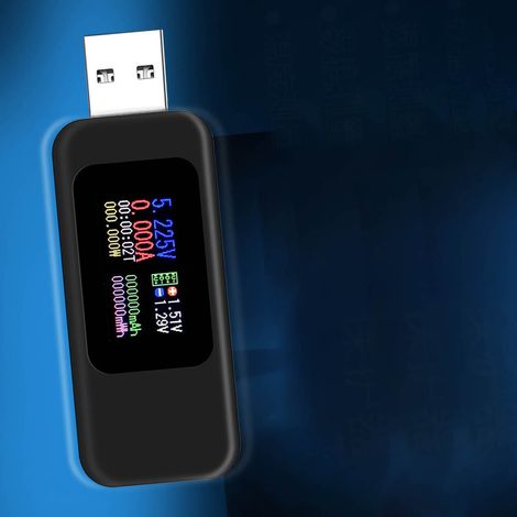 Testeur USB écran LCD multifonction voltmètre ampèremètre capacité batterie moniteur noir chargeur testeur de tension courant portatif (1/4)