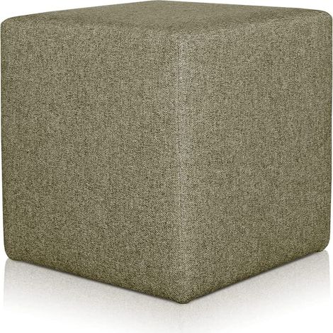 EVERGREENWEB Pouf poggiapiedi 43x43 cm per Divano Sgabello Cubo, tessuto Idrorepellente: Pouf design moderno per soggiorno camera da letto, Puff salotto, Pouffe Rubino VERDE (1/4)