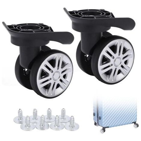 Shining House – Roulettes pour valise souple – 1 paire de roues de rechange – Diamètre 6 cm – Matériaux PP et PET – Installation facile (1/5)