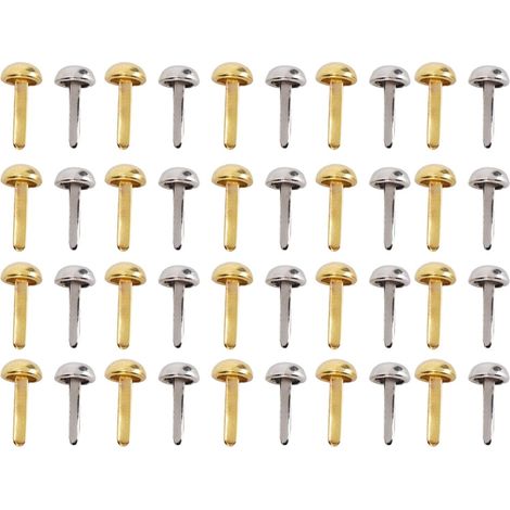 40 mini clous de 6 mm, attaches parisiennes rondes en laiton (1/5)