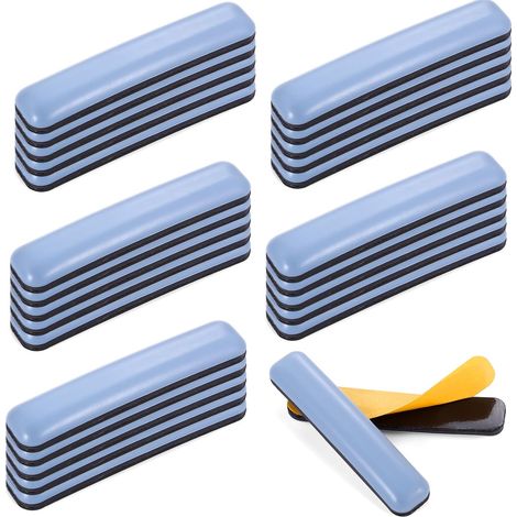 25 Stück selbstklebende Teflon-Möbelgleiter, rechteckige Stuhlgleiter für Sessel und Sofas, Bodenschutz (16 x 75 mm) (1/5)