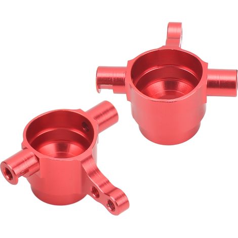 Lot de 2 coupelles de direction avant universelles professionnelles en alliage d'aluminium pour voitures RC 1/10 (rouge) (1/5)