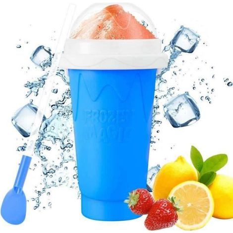 Gobelet à slush avec gel réfrigérant intégré - en silicone et TPU alimentaire - pour préparer des boissons glacées maison - 1 unité (1/4)