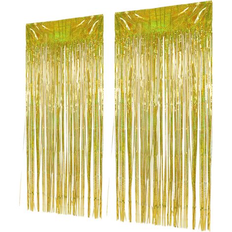 Folienfransen-Vorhang/Fransen-Hintergrund für Hochzeit, Verlobung, Hochzeitsfeier, Geburtstagsfeier, Bühnendekoration, Gold (1/5)