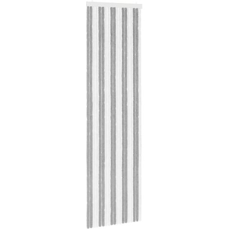 Rideau anti-insectes en chenille Gris et blanc 56 x 200 cm vidaXL