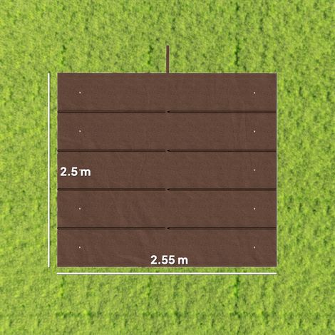 Toit en polyester pour pergola/gazebo (avec 10 trous de drainage), 250x255 cm, pour pergolas 3x3m, couleur café. (1/5)