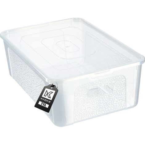 KADAX 11-Liter-Kunststoffbehälter mit Deckel, verschließbare transparente Aufbewahrungsbox
