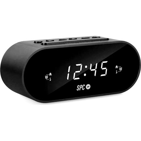 SPC radio despertador pila cr2032 frodi , Radio despertador pila CR2032 FRODICompactoBrillo regulableAlmacena 10 emisoras de radioDos alarmas configurablesElecc (1/3)