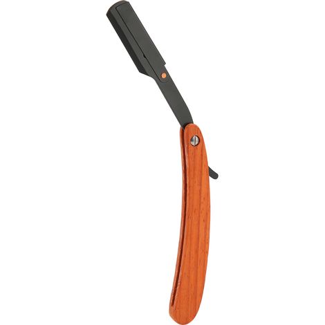 Rasoir de barbier vintage à lame remplaçable, manche en bois, rasoir droit pour le rasage de la barbe (1/5)
