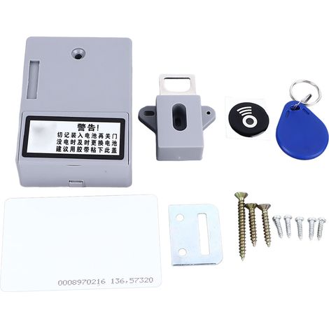 Serrure de meuble invisible électronique à induction intelligente sans perçage haute sécurité ABS 9x6x3cm pour tiroirs placards (1/5)