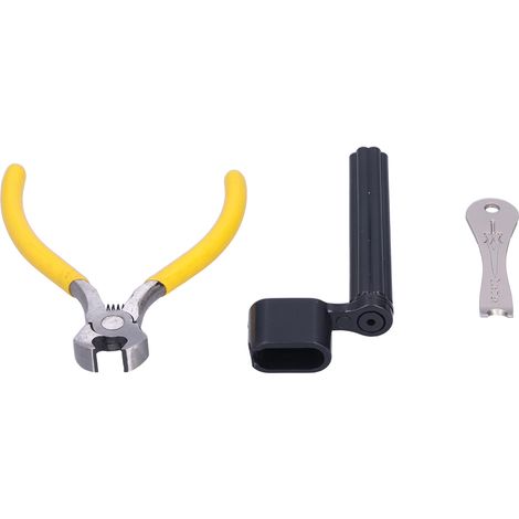 Kit d'outils de réparation de guitare, comprenant une pince coupante en acier inoxydable ABS, un extracteur de goupilles et un enrouleur de câble. (1/5)