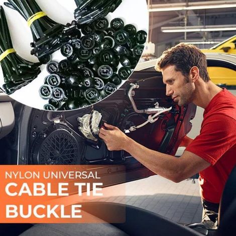 Boucle Autobloquante - Nylon Noir - 9,5 x 2 cm - Pour Câblage Automobile et Domestique - 50 Pièces (1/5)