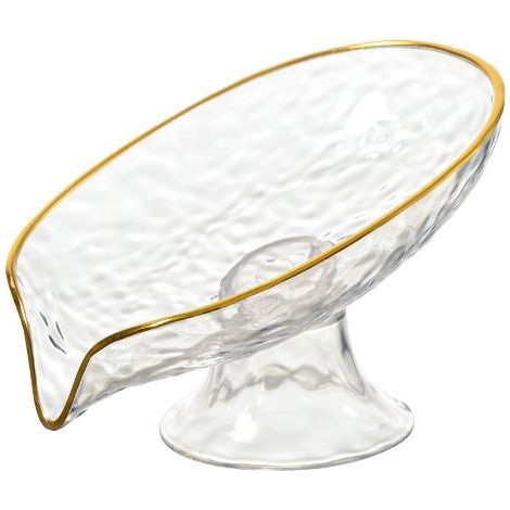 Portasapone trasparente, 13,598 cm, per uso domestico, portasapone con sistema di drenaggio per bagno e toilette. (1/5)