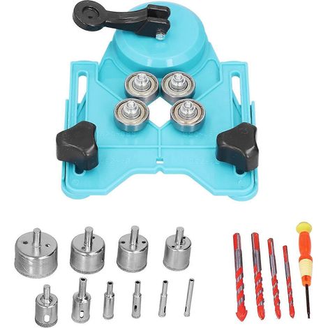 16-teiliges Diamantbohrer-Lochsägen-Set (6–50 mm) für Fliesen und Holz, hellblau
