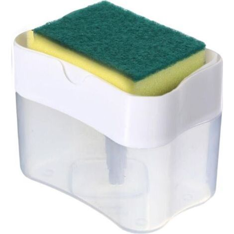 Dispenser per detersivo per piatti - Dispenser 2 in 1 per detersivo liquido per la cucina - Organizer per detersivo da appoggio per lavello da cucina (bianco) - Crezuo