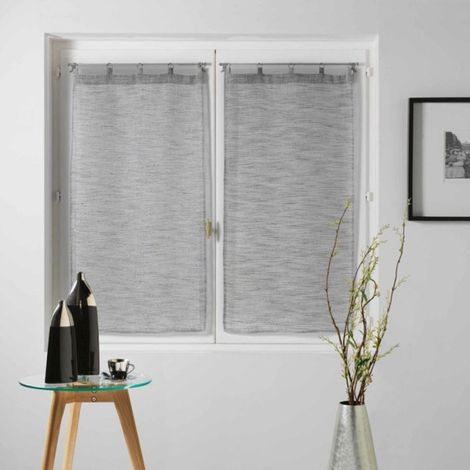 Paire de Voilages "Milza" 60x160cm Anthracite (1/2)