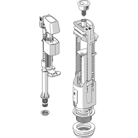 Jika - Mécanisme de chasse d'eau pour WC combiné, blanc H8913830000001