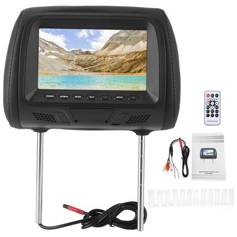 Siège de voiture arrière MP5 lecteur multimédia moniteur MP5 appui-tête écran LCD 7 pouces prise en charge amplificateur USB (1/5)