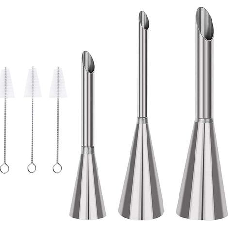 Stainless Steel Pastry Nozzles, Decorate 5/6/8 mm, Pastry Accessories, Cake Decorating Utensils (1/5)