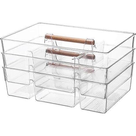 Transparente Vorratsbox, Aufbewahrungsbox für Küche, Bad und Büro - Mehrzweckbehälter für Snacks und Bastelmaterialien (3er-Set) (1/5)