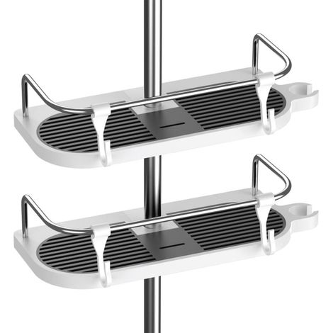 étagères douche sans perçage pour tringles – Organisateur salle bain convient 19 mm 25 mm lot de 2 (1/4)