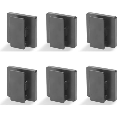 Schwarze Wandclips, rutschfest, kein Bohren erforderlich (6er-Pack)