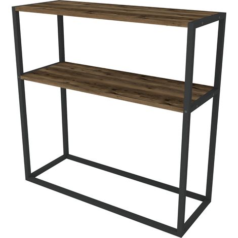 Table console avec surface de stockage 90 x 90 x 33,5 cm effet chêne patiné