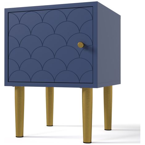 Table de chevet, table d'appoint, bleu marine, table basse assortie à tous les lits et chambres à coucher - H50/L35/P35 cm (1/5)