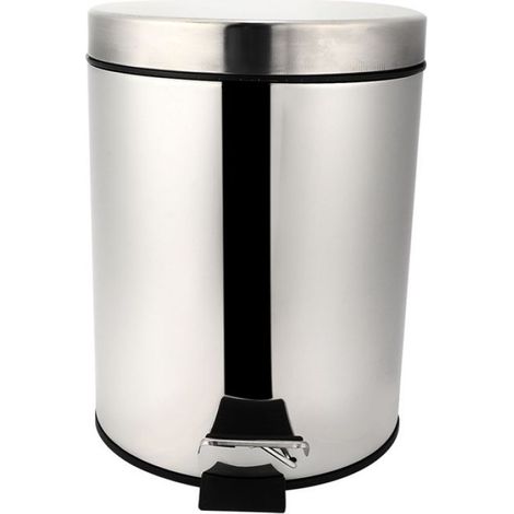 Poubelle À Pédale - Acier Inoxydable - 5 L - Pour Maison Salle De Bain Bureau - 1 Pièce (1/5)