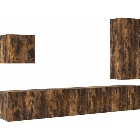 Maison Exclusive - 5-tlg. Wohnwand Räuchereiche Holzwerkstoff (1/5)