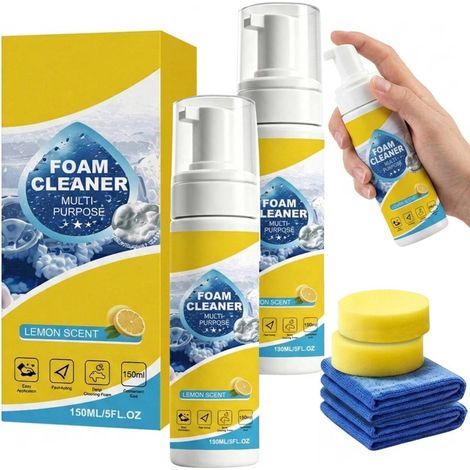 Nettoyant Matelas,Heavy-Duty Grease & Stain Remover, 2PCS Foam Cleaner, Multifunctional Foam Cleaner, Multiusage de Mousse, Spray Nettoyant en pour Intérieurs de Voiture et la Maison (1/5)