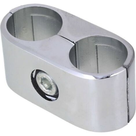 Crezuo 25 mm Innendurchmesser Silbernes Aluminium-Präsentationsregal mit Doppelrohrverbindern für Gerüste