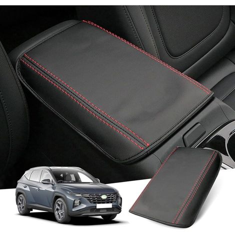 Hyunda-i Tucson NX4 2021-2023 2024 (Automatique) Accoudoir pour Housse de Console Centrale, Tucson 2023 2022 Accoudoir Protection en Cuir PU, Compatible avec Hyundai Tucson Accessoires (Rouge) (1/5)