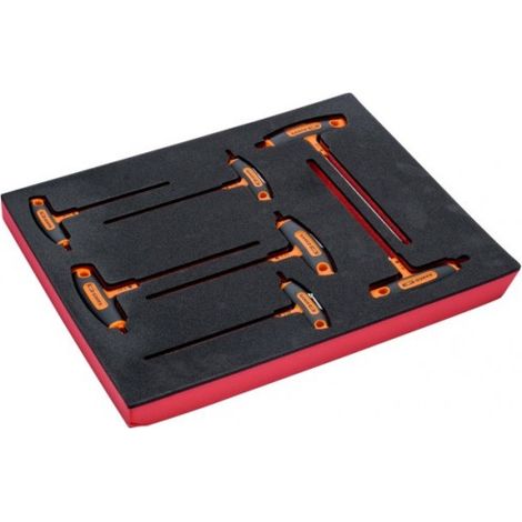 BAHCO - Jeu de tournevis TORX® avec manche en T, module mousse 2/3 Fit&Go - 7 pcs