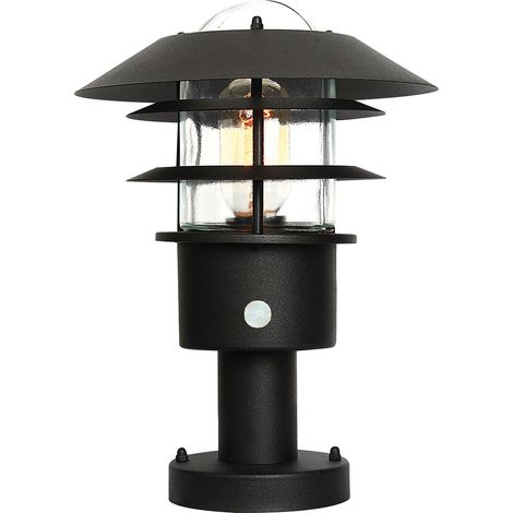 Paletto esterno con sensore PIR nero E27 60W Helsingor Elstead (1/5)
