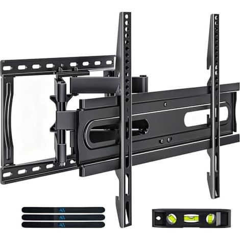 Support de fixation murale TV pour téléviseurs 32 à 65 pouces mouvement complet avec bras double articulé pivotant et inclinable, VESA max 400x400mm, s'adapte aux montants 203,2-406,4mm - mural