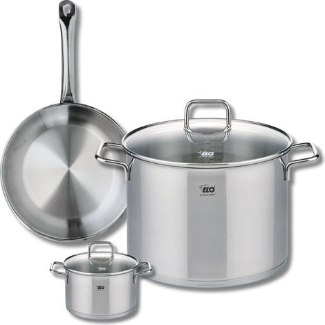 Ensemble de 1 Poêle de cuisson 24 cm et 2 faitouts 12 et 26 cm Elo Profi Citrin (1/5)