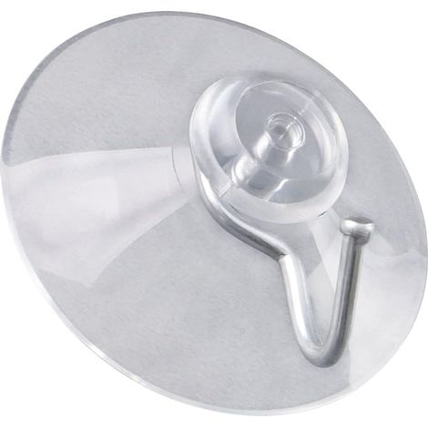 Lot de 10 crochets d'aspiration de 40 mm de diamètre – comme crochet mural avec ventouse et crochet en métal – Idéal pour la salle de bain et la cuisine – sur les carreaux en verre miroir