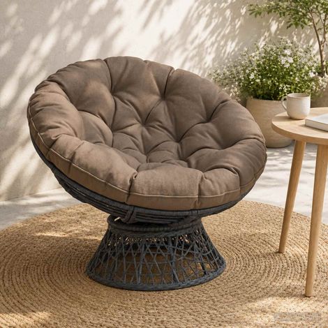 vidaXL Cojín para Silla Colgante VIANEN 100% Poliéster Gris topo (1/5)