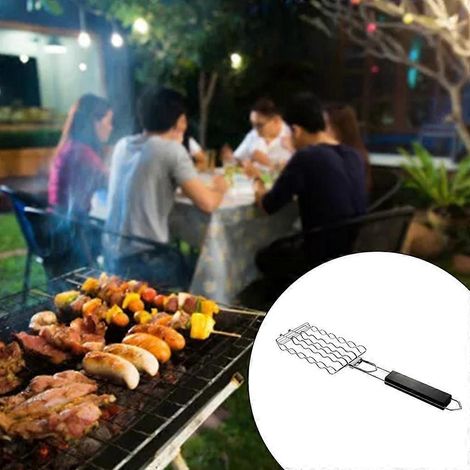 Grille en acier inoxydable pour barbecue, accessoire de grillade, support pour hot-dogs et légumes (1/4)