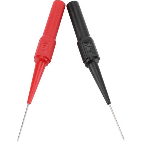 1 Paar Messleitungen, isolierte Nadeln für Multimeter, rot/schwarz (1/5)