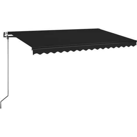 Auvent automatique capteur de vent et LED 400x350 cm Anthracite (1/5)