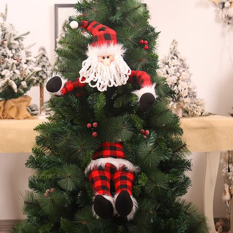 Mingguan Weihnachtsdekorationen, Neues Weihnachtsbaum-Dekorationsset inklusive Weihnachtsmann, Elf mit Baum und Zubehör für Zuhause und Einkaufszentren (L-SD24).